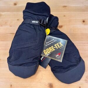 LL Bean‎ Gore-Tex Primaloft Mittens Men's Large Black Ski Snowboard Gloves